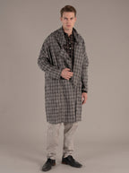 Men's Wool Plaid Coat (Charcoal)
