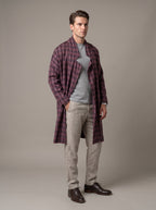 Men's Wool Plaid Coat (Dark Lavender)
