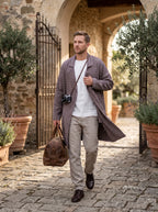 Men's Wool Plaid Coat (Lt Lavender)