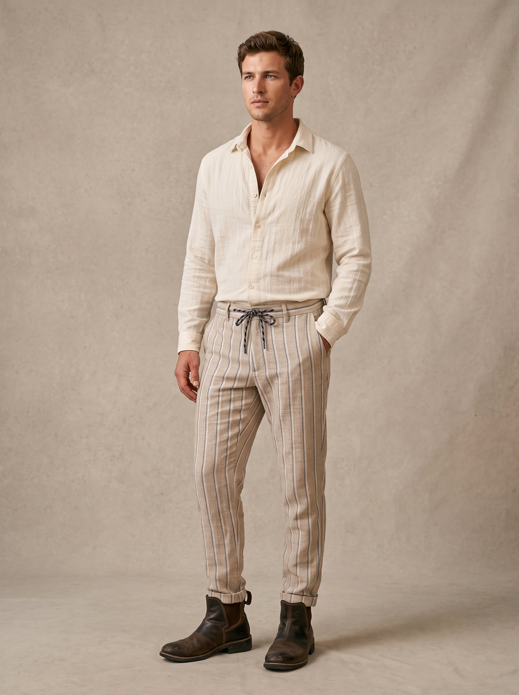 Men's Pants (Linen Stripe)