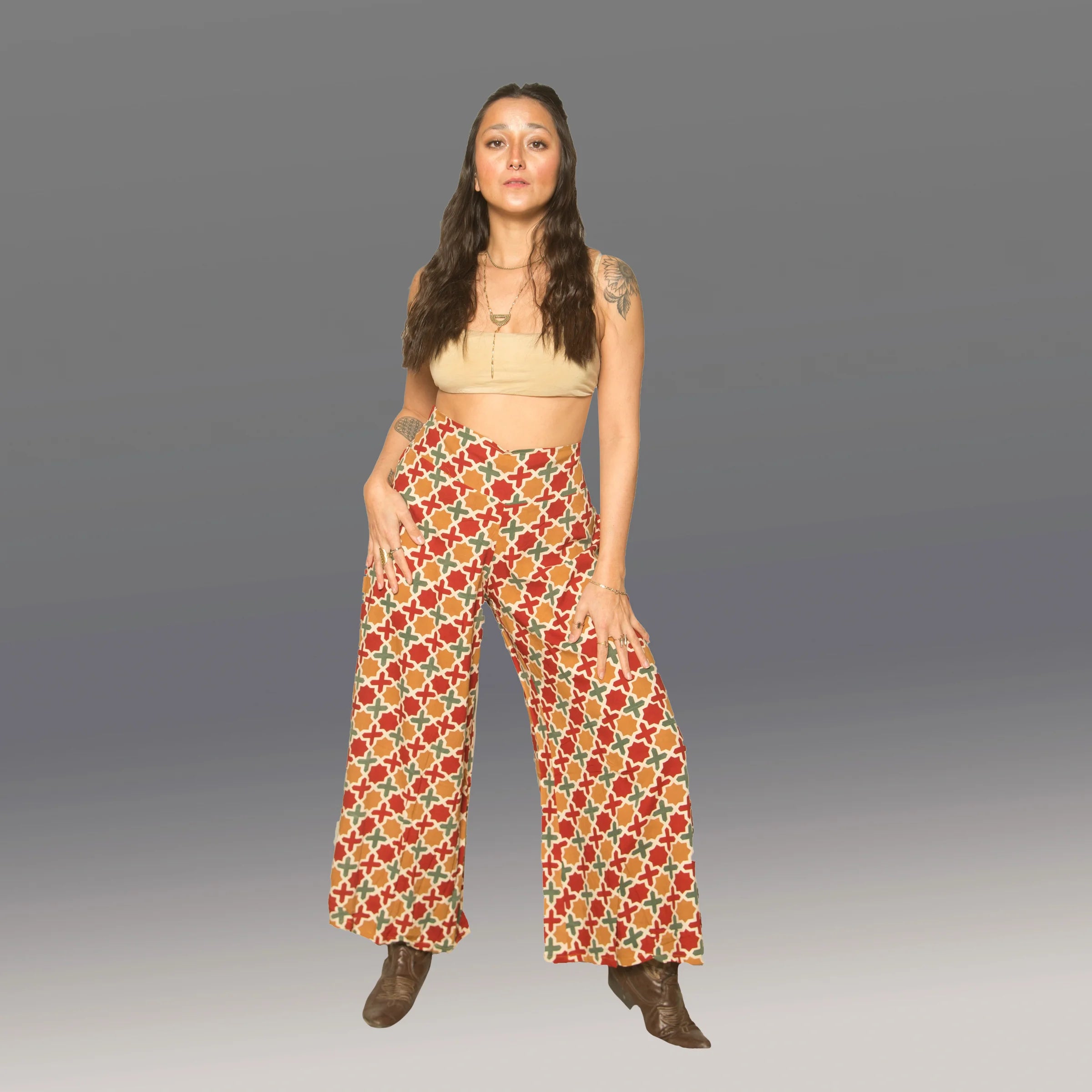 Palazzo Print Pants (Mosaic Rust)