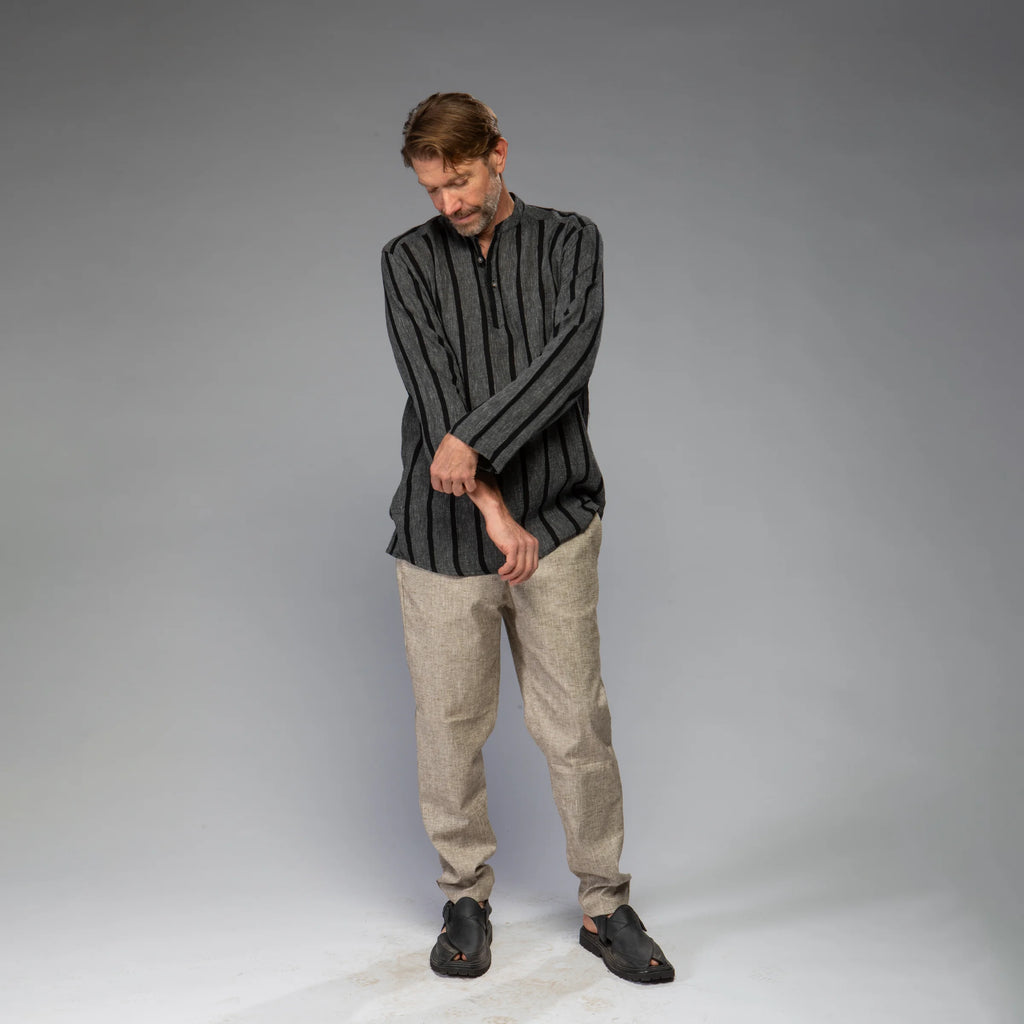 Men's Shirt (Blk/Grey stripe)