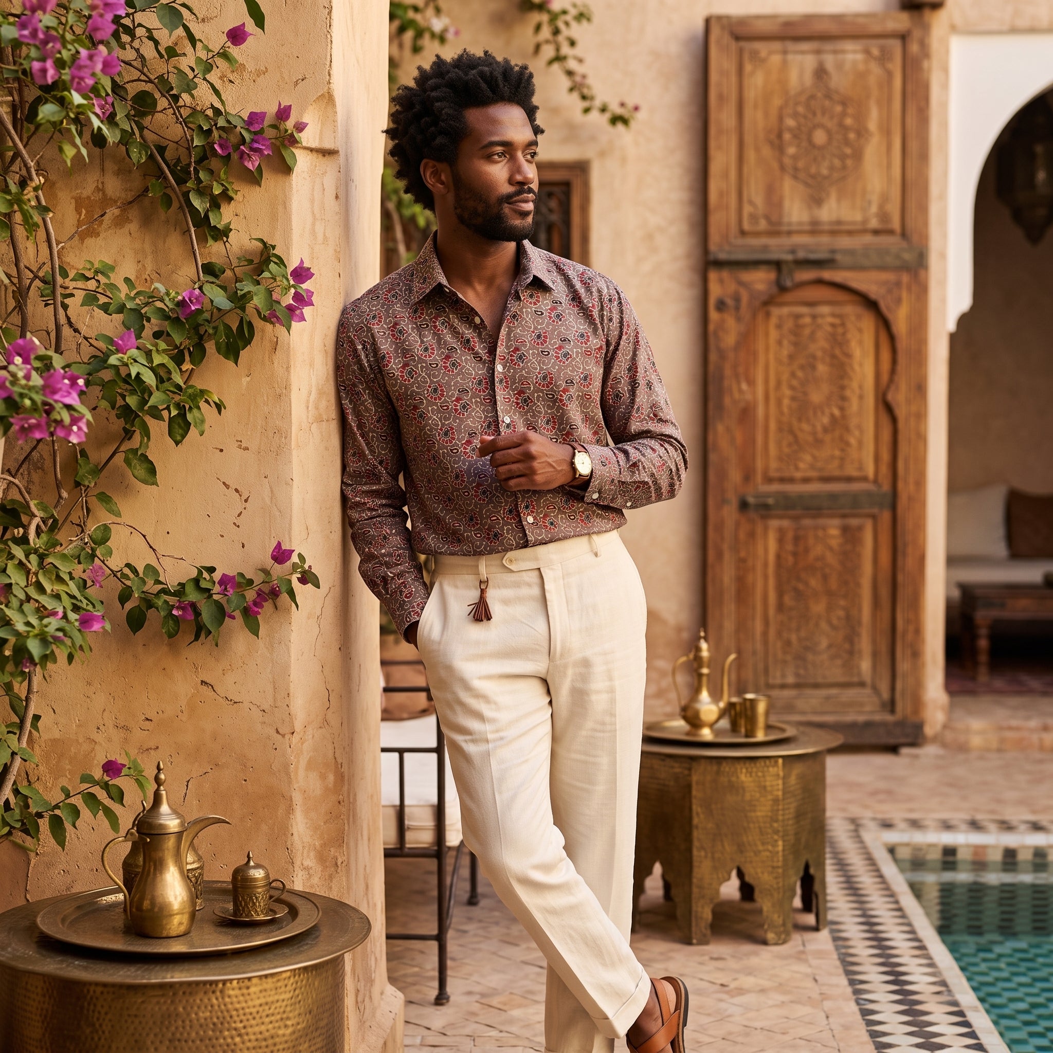 Men's Shirt (Floral Eggplant)