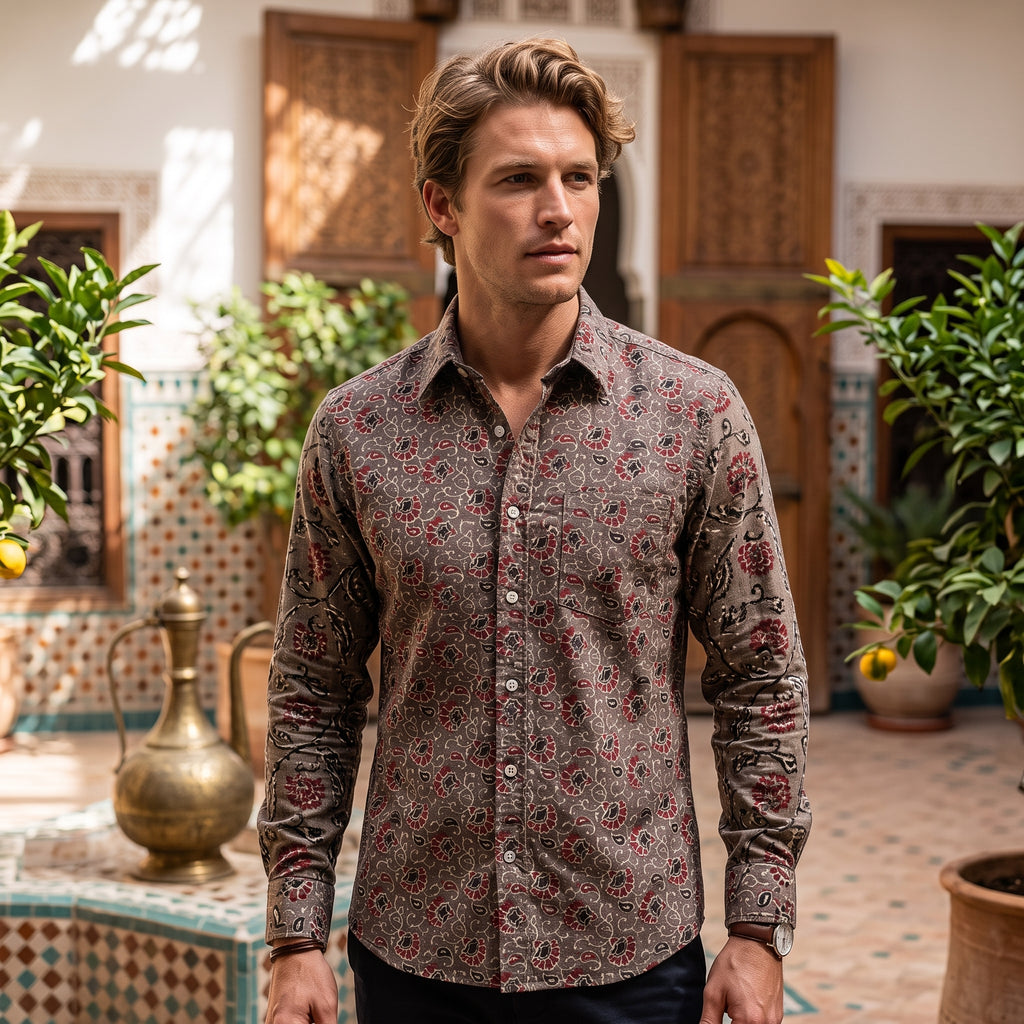 Men's Shirt (Floral Eggplant)