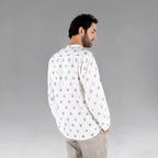 Men's Shirt (White w/Blk Motif)