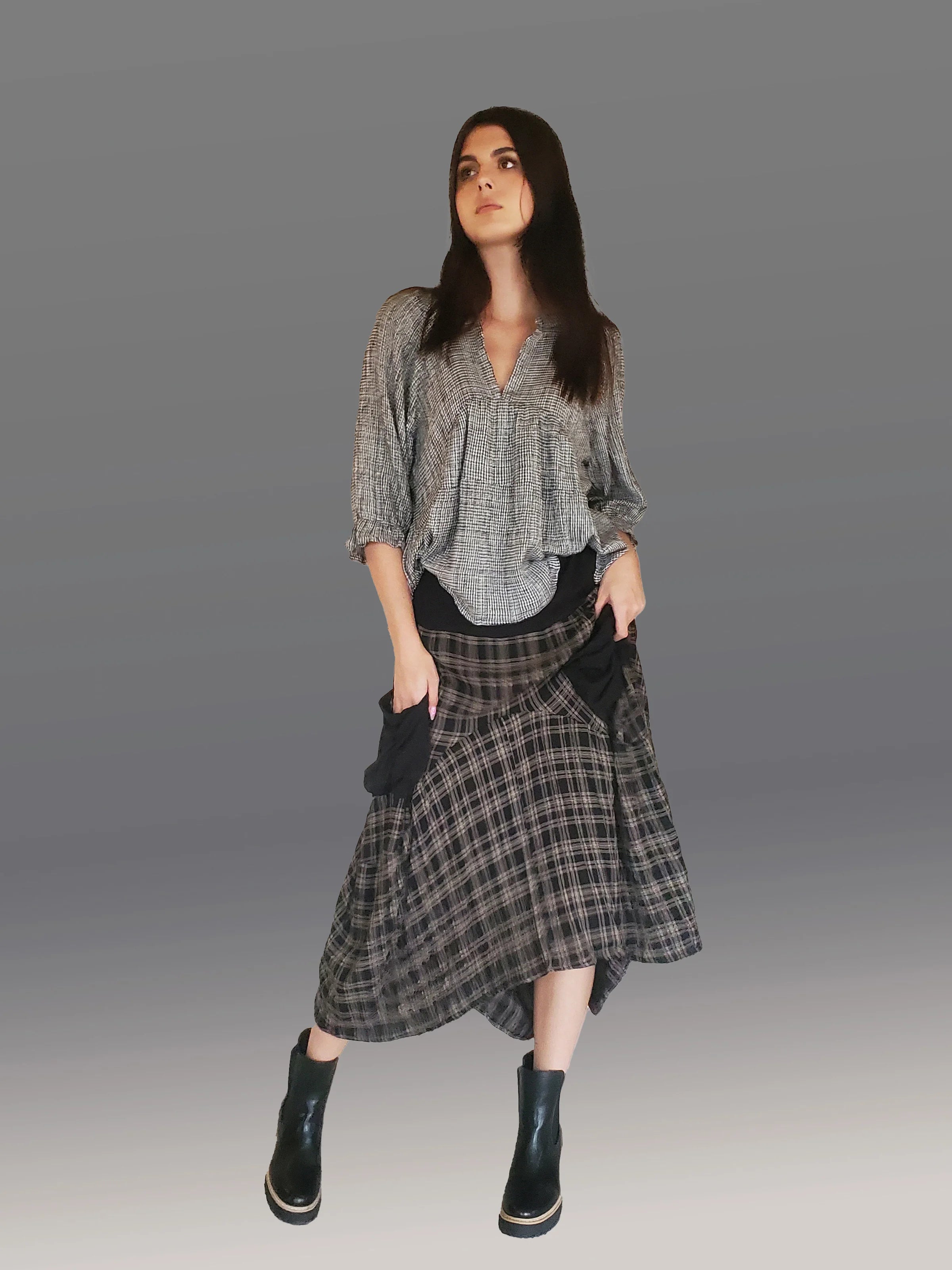 Gingham Top (Black & White)