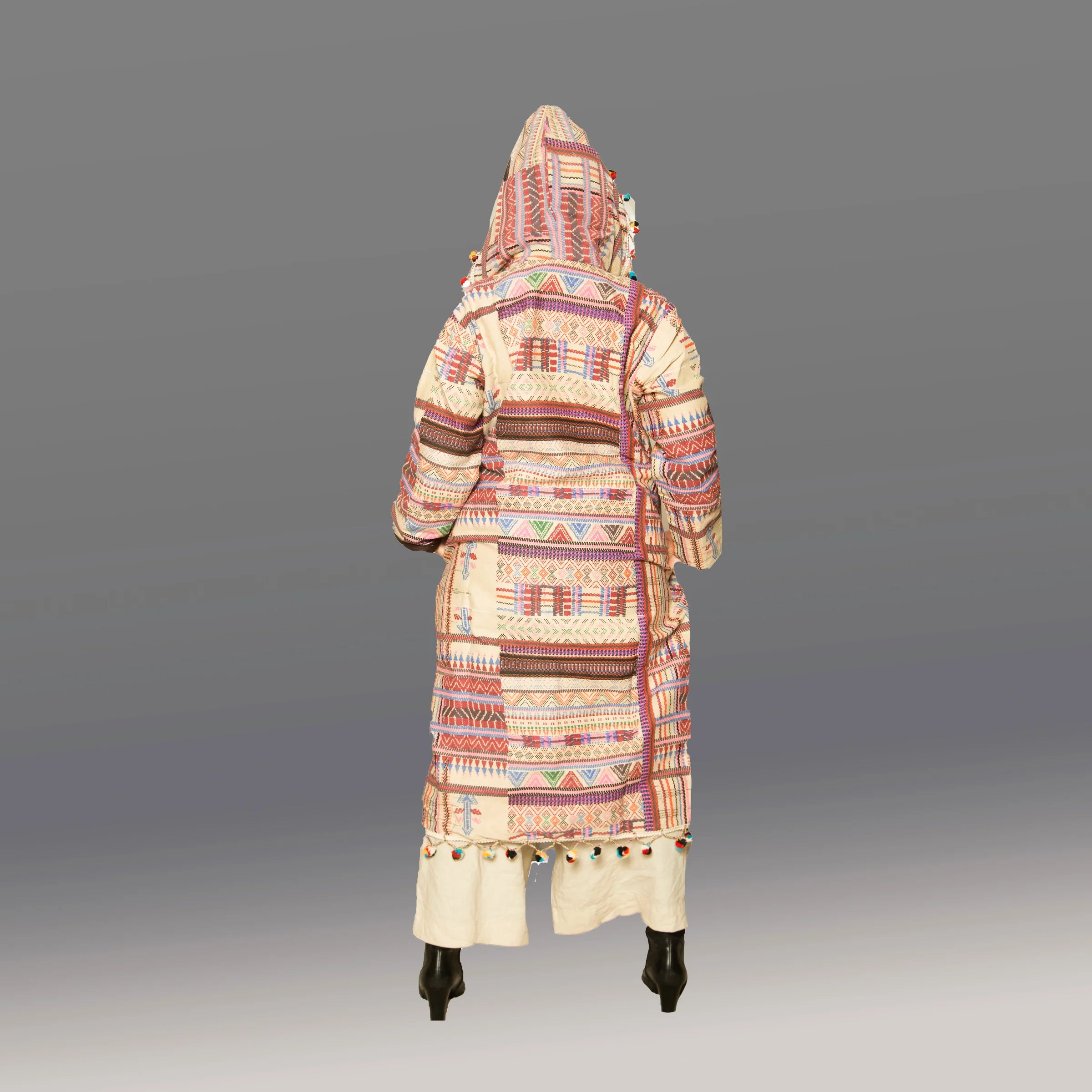 Pompom Aztec Coat (Multicolor)