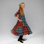 Madras Dress (Blue Plum)
