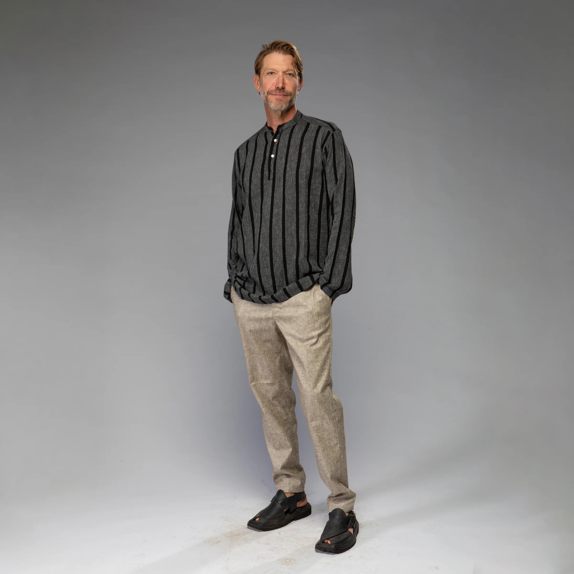 Men's Shirt (Blk/Grey stripe)