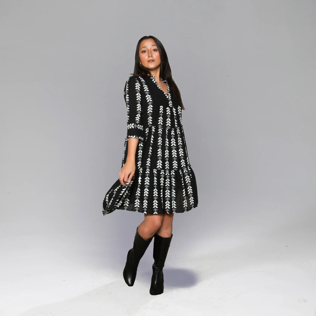 Zarina Dress (Black & White)