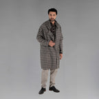 Men's Wool Plaid Coat (Charcoal)