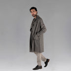 Men's Wool Plaid Coat (Charcoal)