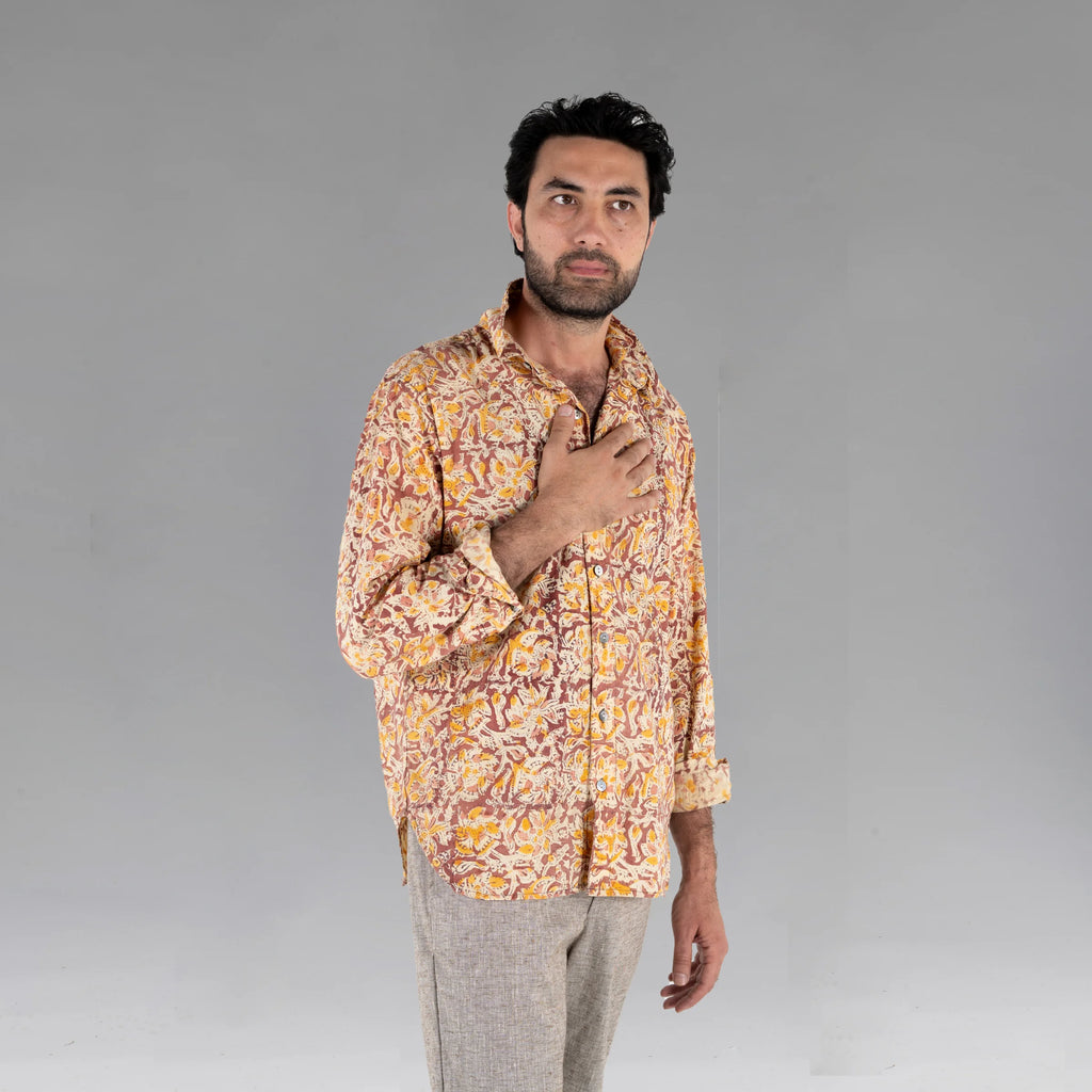 Men's Shirt (Khaadi Marigold Block)