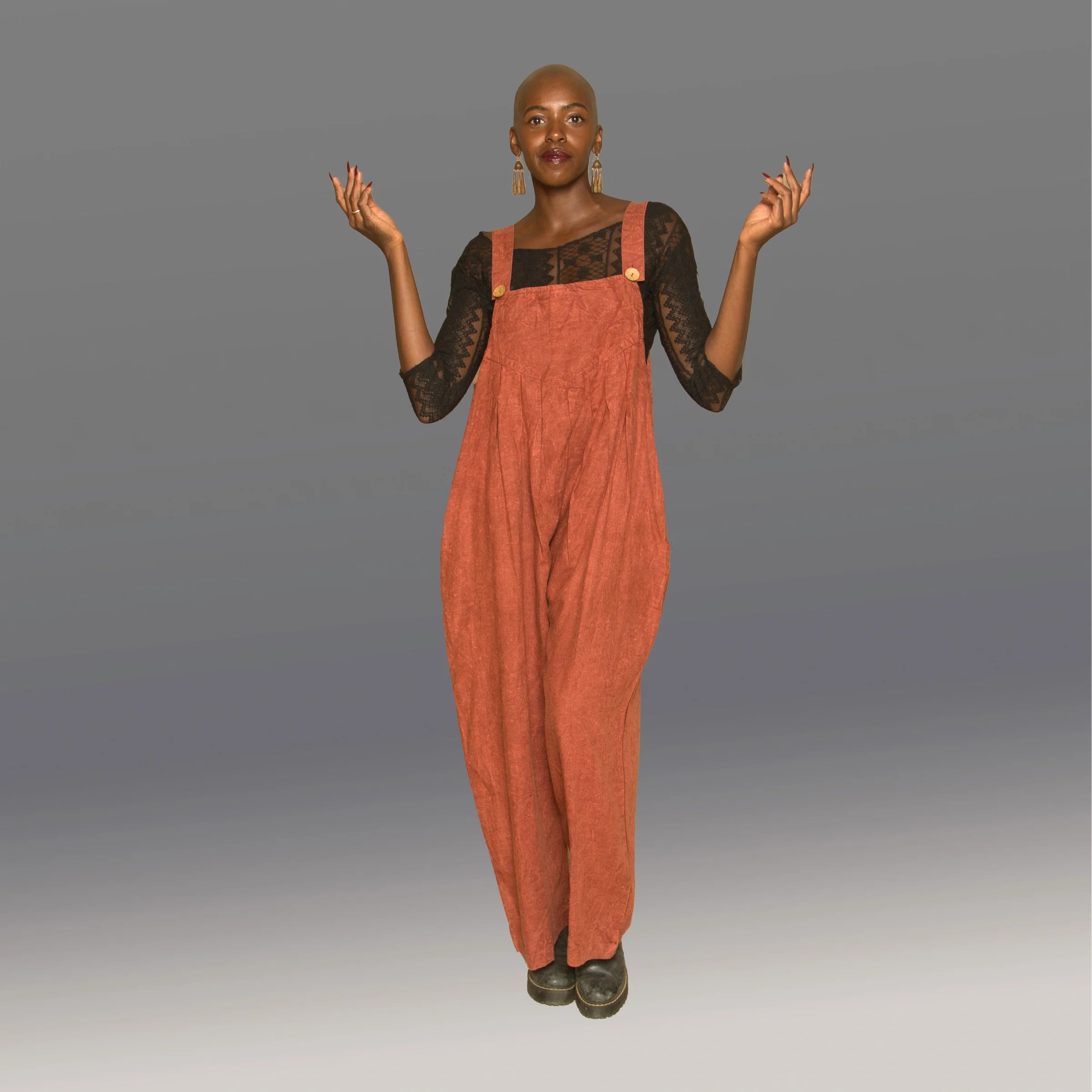 Overalls/Jumpsuit (Rust Linen)