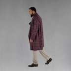 Men's Wool Plaid Coat (Dark Lavender)