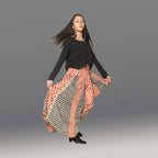 Kasuri Skirt (Block Print Rust & Black)