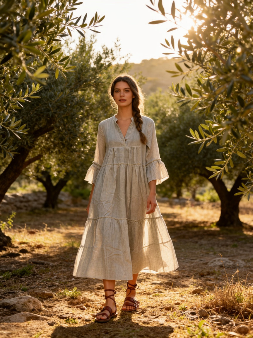 Zarina Linen Maxi Dress
