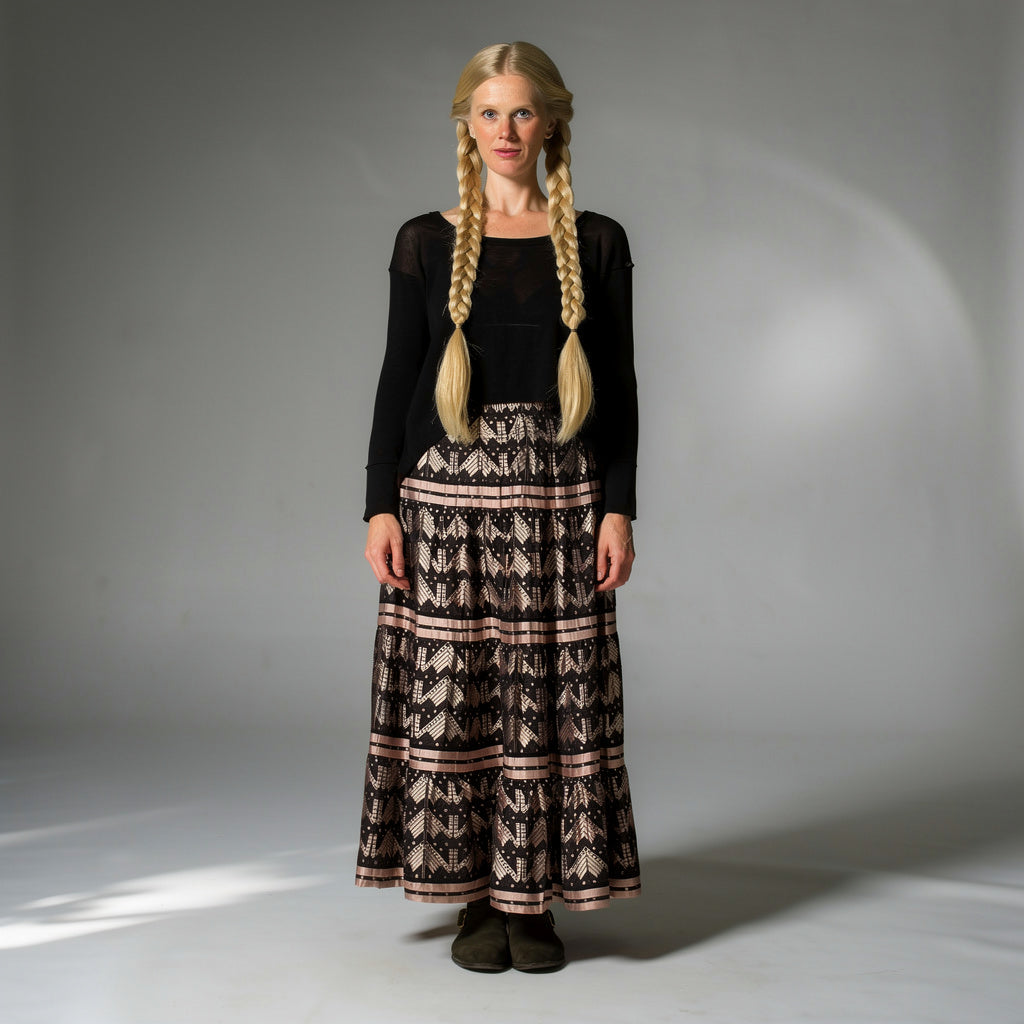 Zia Skirt (Black & Lavender)