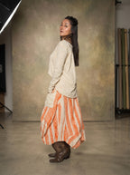 Long Sleeve Hi Low Top (Cream)