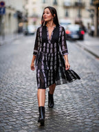 Zarina Dress (Black & White)