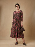 Alba Dress (Black w/pink flowers)