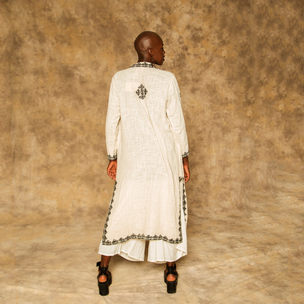 Swati Duster (Black Embroidery)