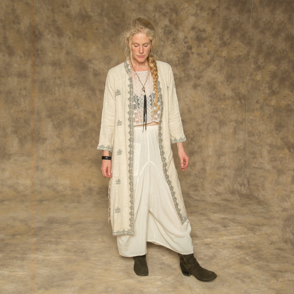 Swati Duster (Grey Embroidery)