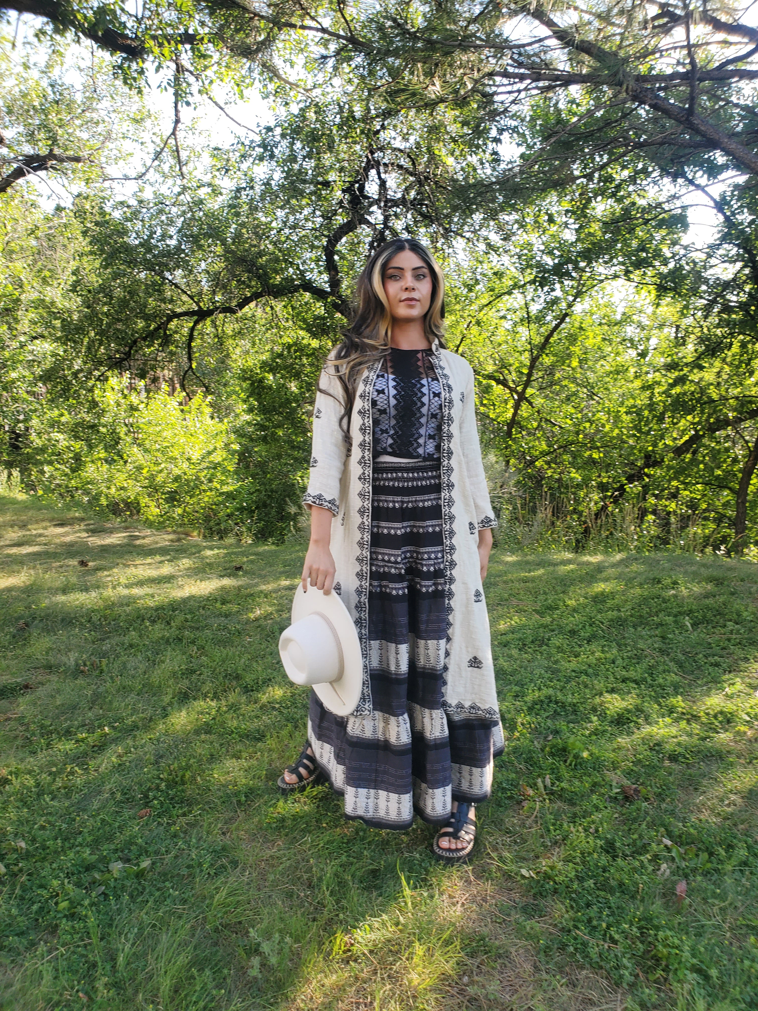 Swati Duster (Black Embroidery)
