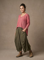 Long Sleeve Hi Low Top (Pink)