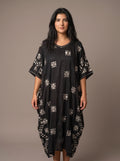 Ali Abasin Caftan (Blk w/Silver Motif)