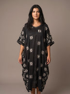 Ali Abasin Caftan (Blk w/Silver Motif)